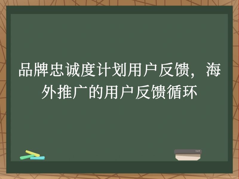 品牌忠诚度计划用户反馈，海外推广的用户反馈循环