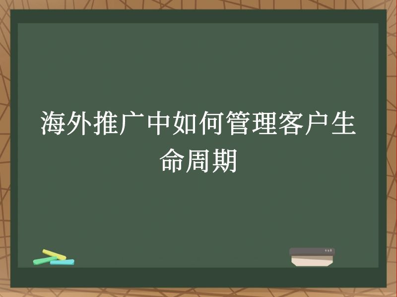 海外推广中如何管理客户生命周期